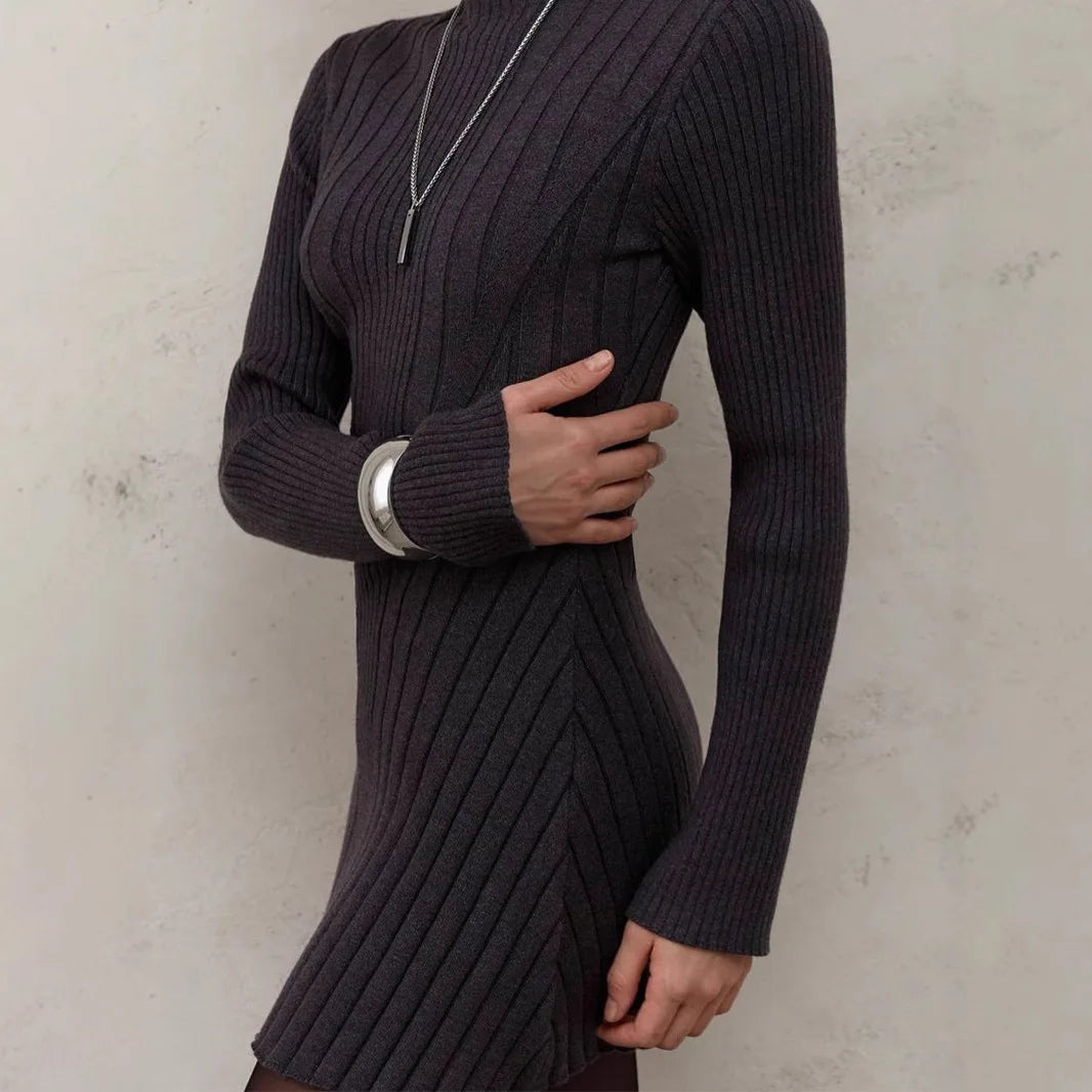 Semi-High Neck Dress